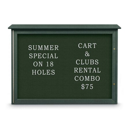 United Visual Products Outdoor Enclosed Combo Board, 72"x36", Bronze Frame/Green & Black UVCB7236ODBZ-GREEN-BLACK